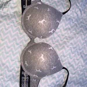 grey PINK push up bra